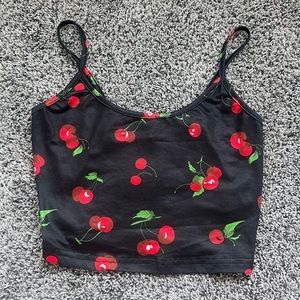 cropped cherry tank top